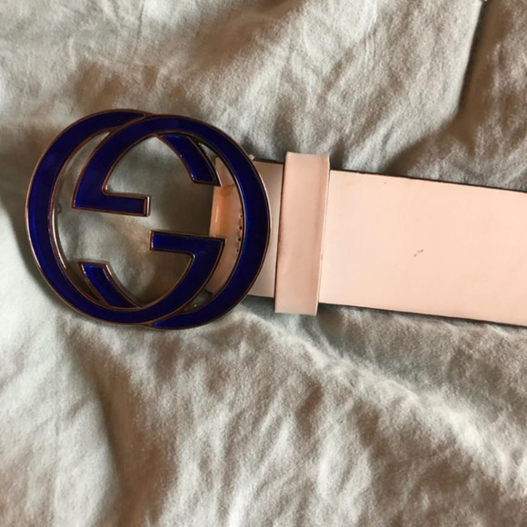 Authentic - GUCCI Belt with Blue buckle - Picture 2 of 4